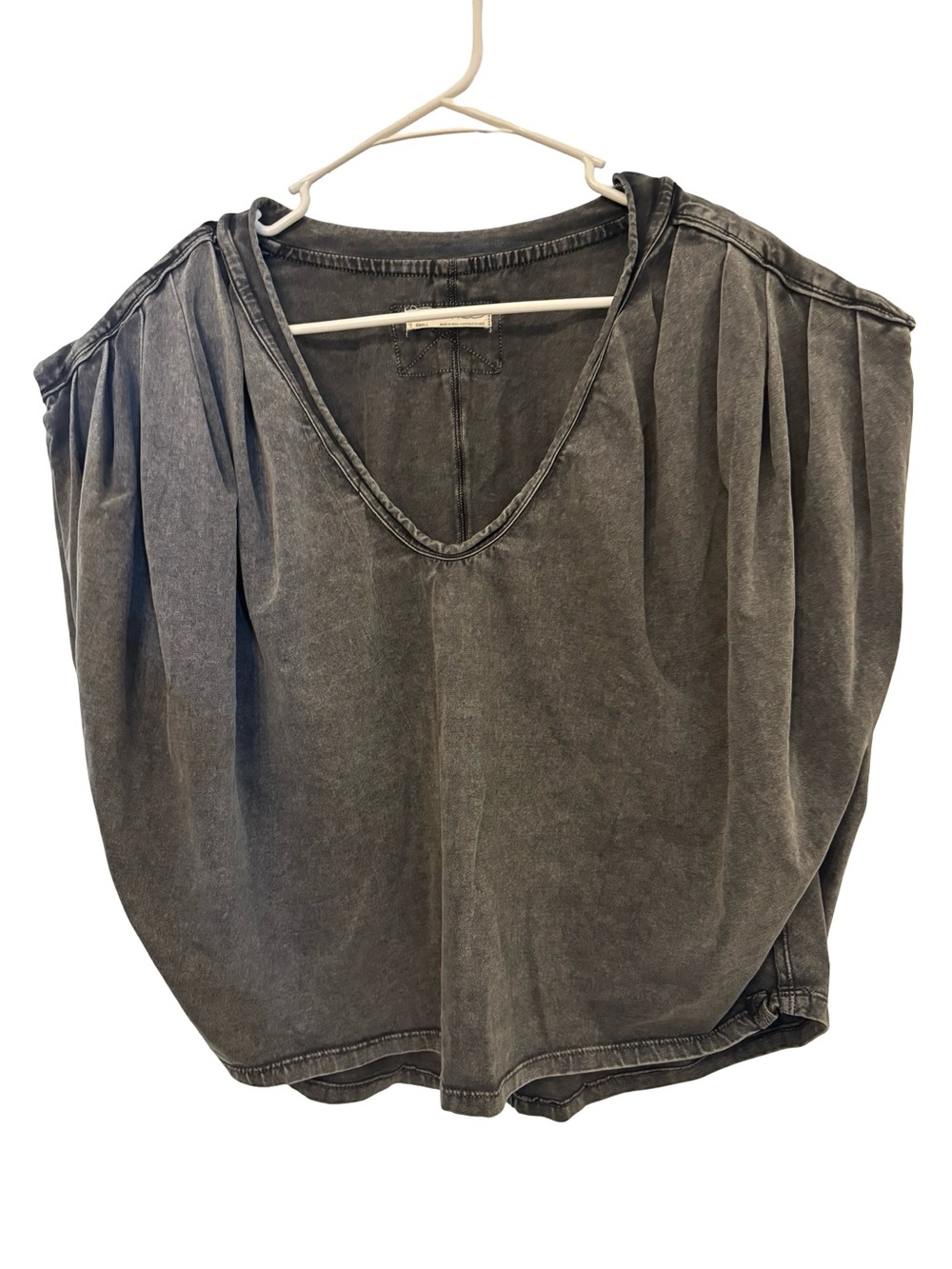 We The Free Washed Black Relaxed V-Neck Tunic